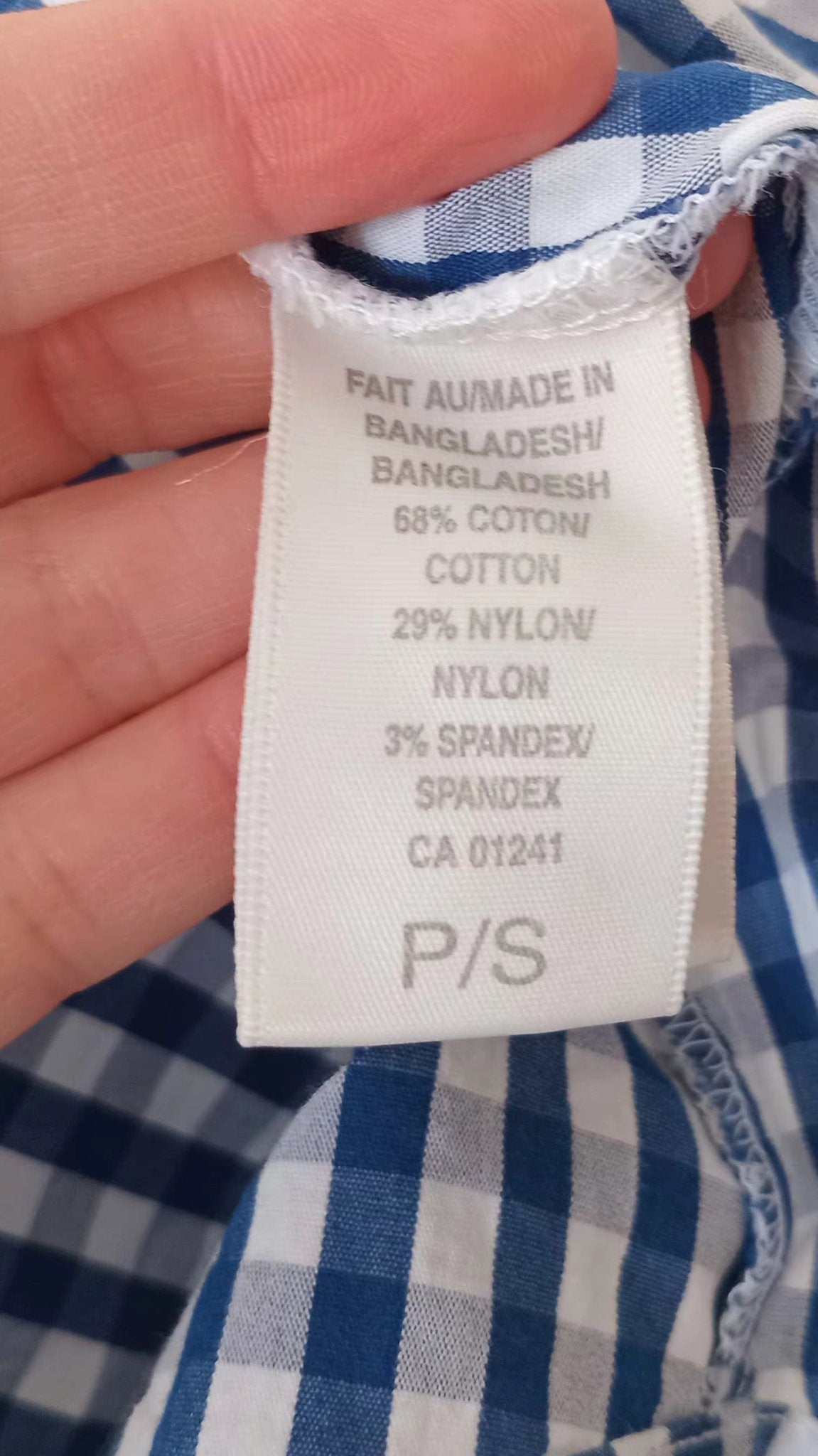 Blouse à carreaux style pique-nique (P)