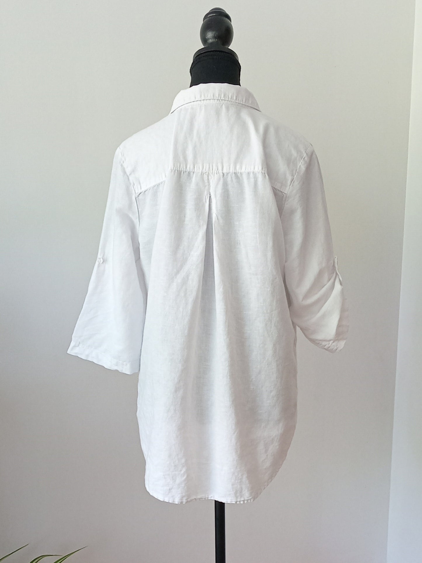 Blouse blanche légère en lin et coton (G)