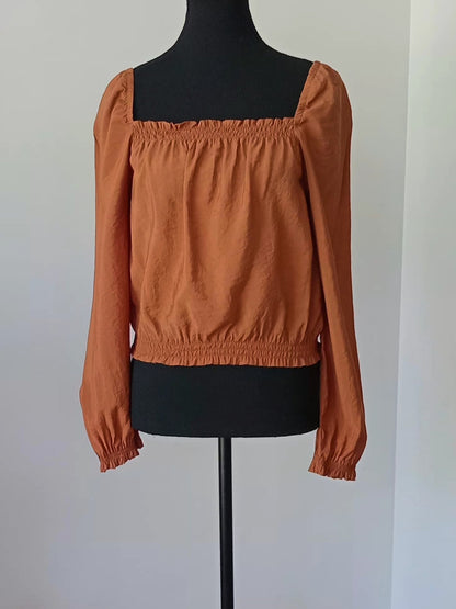Blouse bohème taupe profond (M)