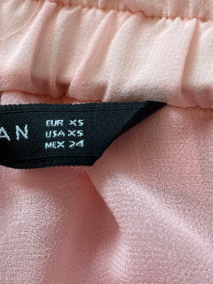 Jupe plissée asymétrique rose (XS)