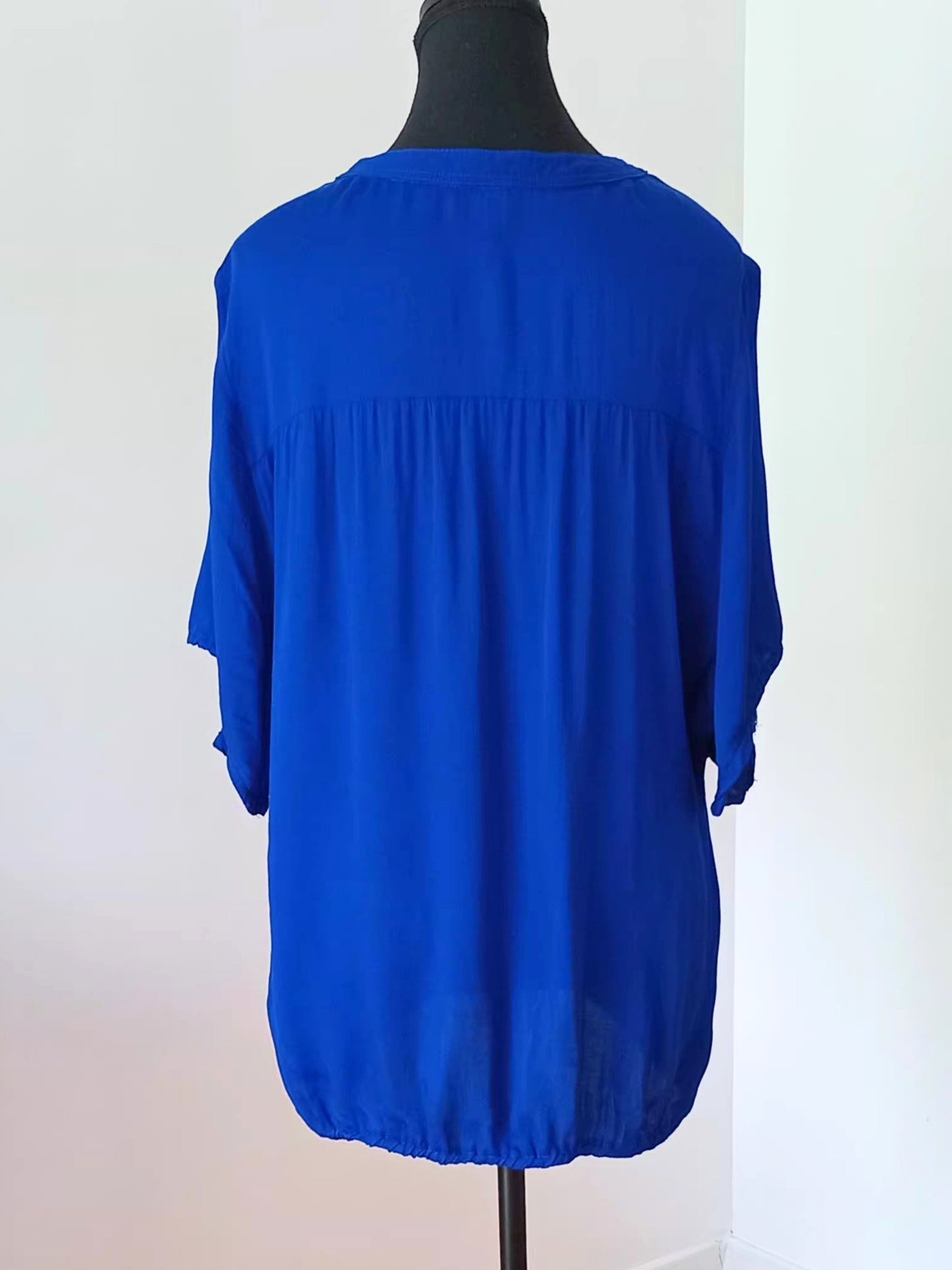Blouse fluide bleu cobalt (G)