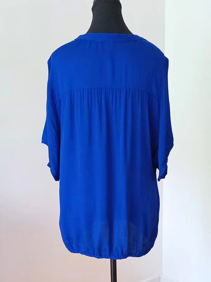 Blouse fluide bleu cobalt (G)