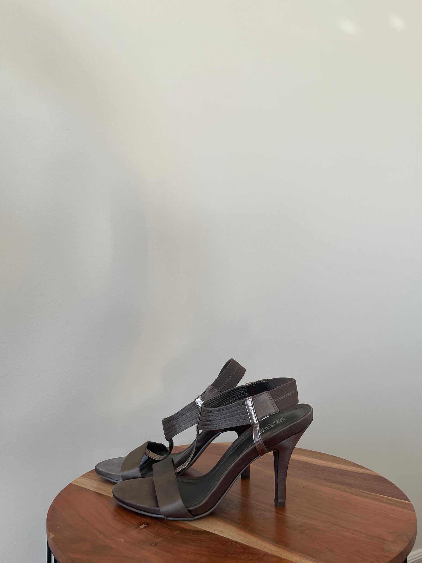 Sandales à talons hauts argent/bronze