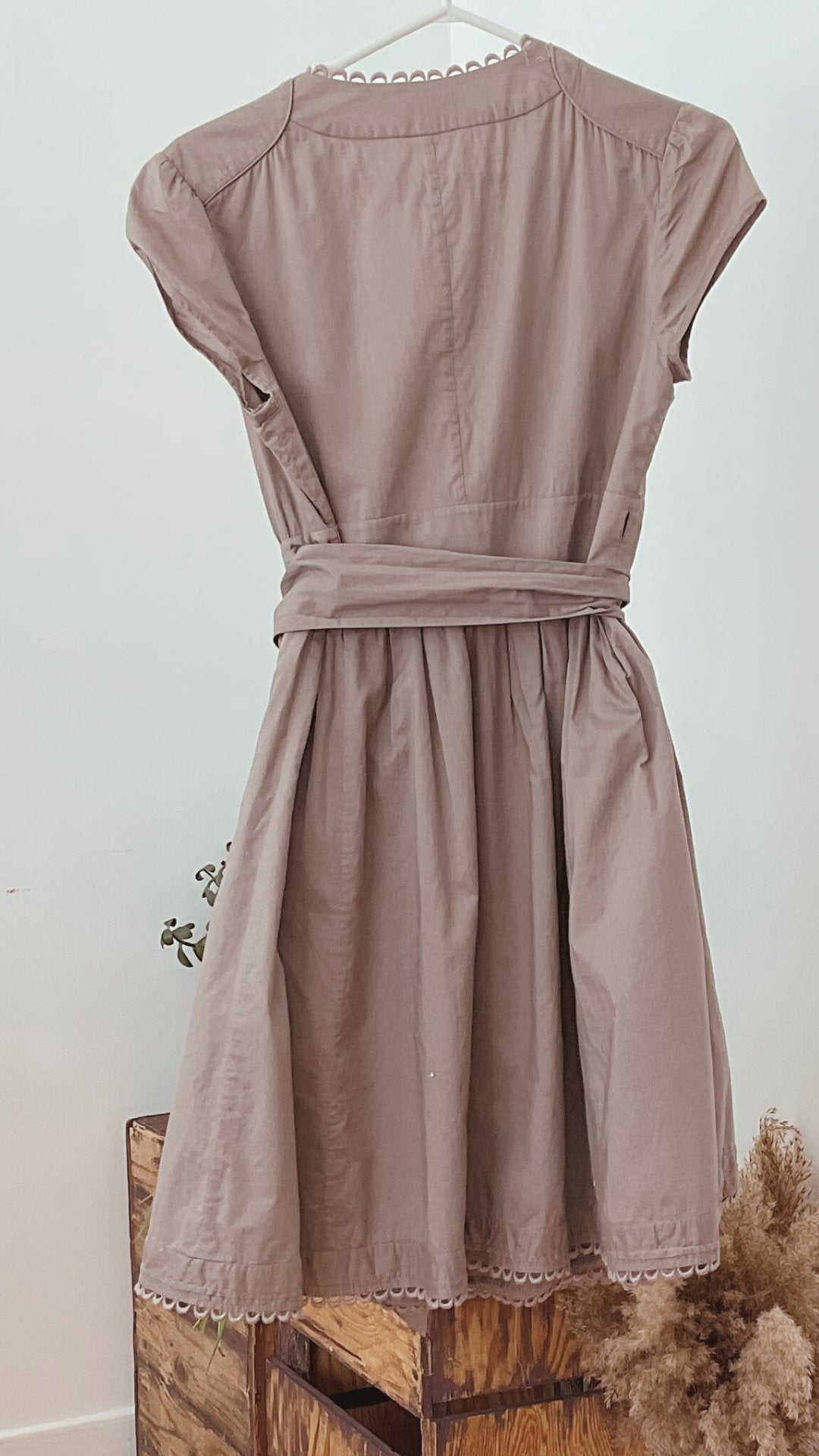Robe midi cache-cœur taupe (M)