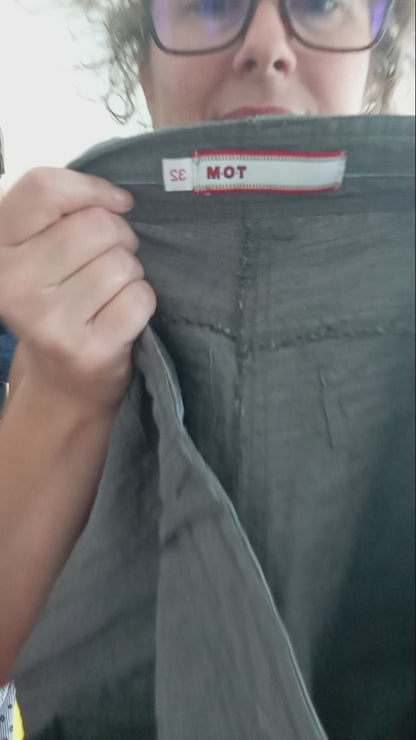 Pantalon gris texturé (32)