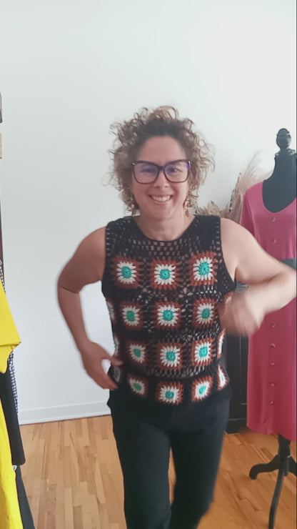 Top crochet coloré (M)