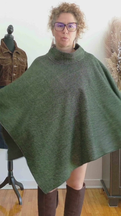 Poncho vert chiné