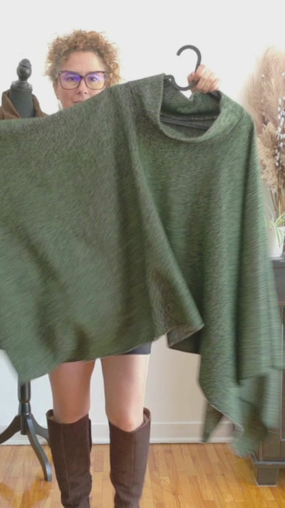 Poncho vert chiné