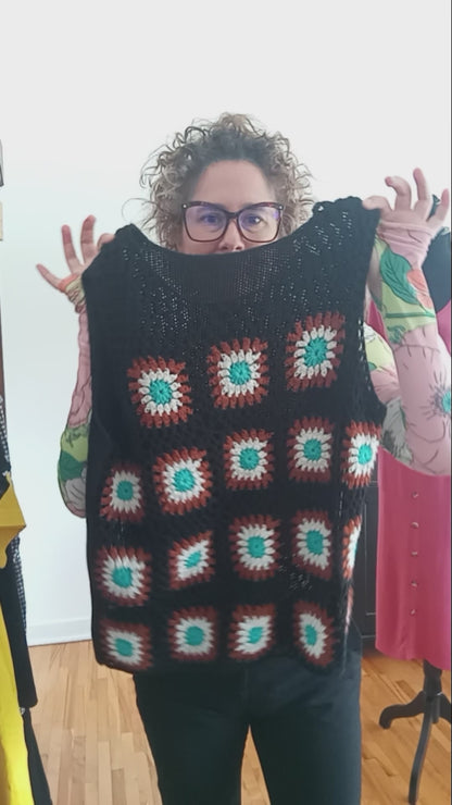 Top crochet coloré (M)