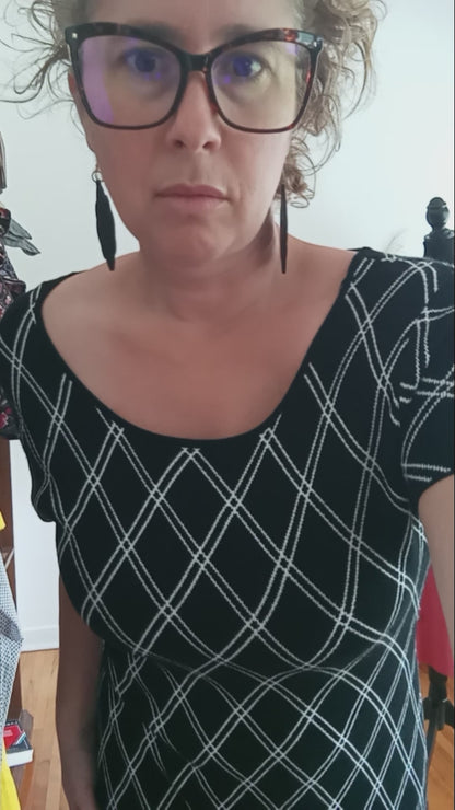 Robe tricot quadrillée (G)