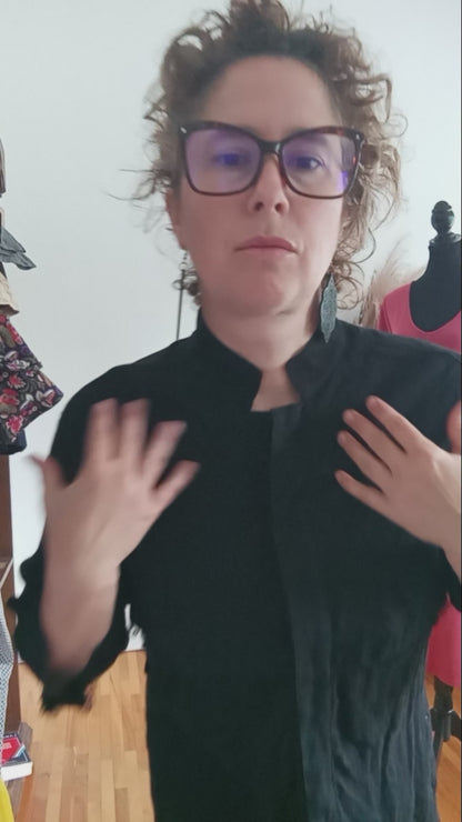 Robe tunique lin noir (P)