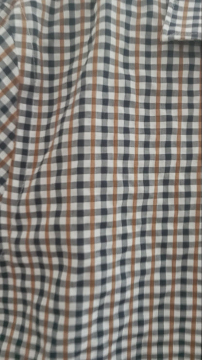 Chemise Slim Fit à carreaux bleu et brun
