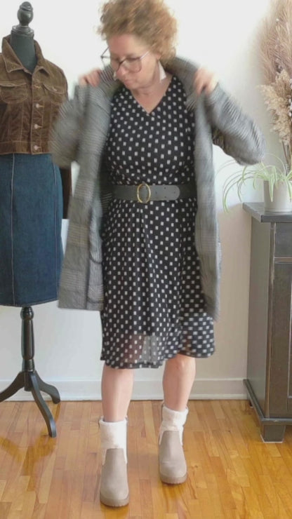 Manteau à carreaux gris (M)