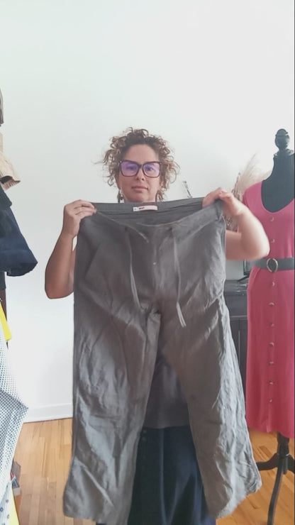 Pantalon gris texturé (32)
