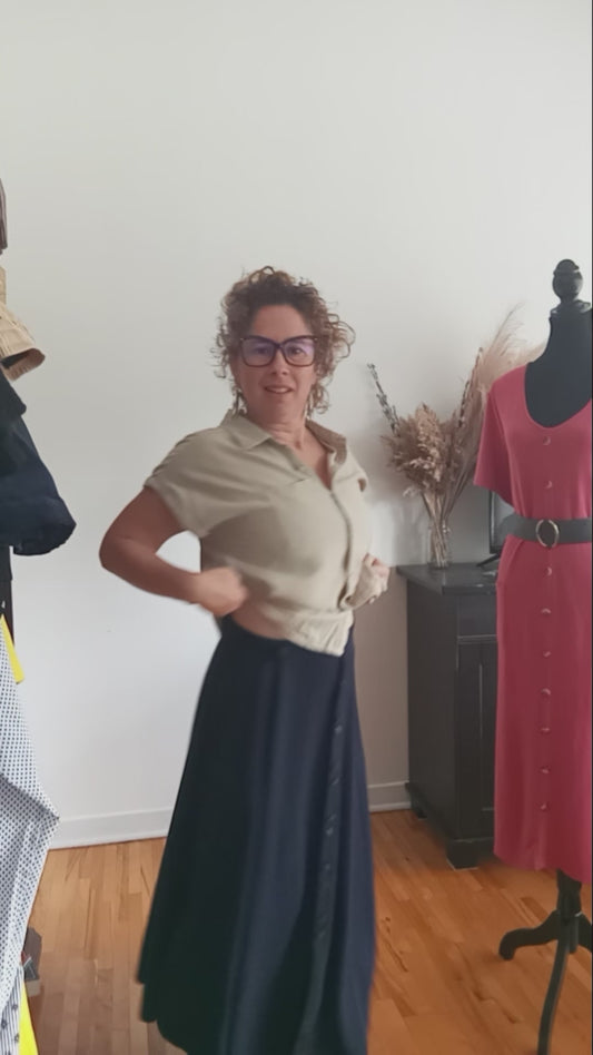 Jupe marine ample (M)