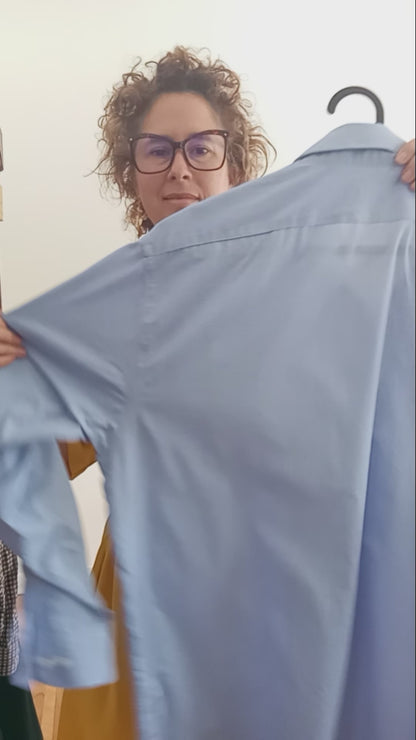 Chemise bleu pâle à microcarreaux (TG)
