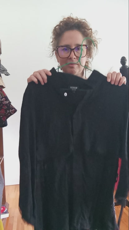 Robe tunique lin noir (P)