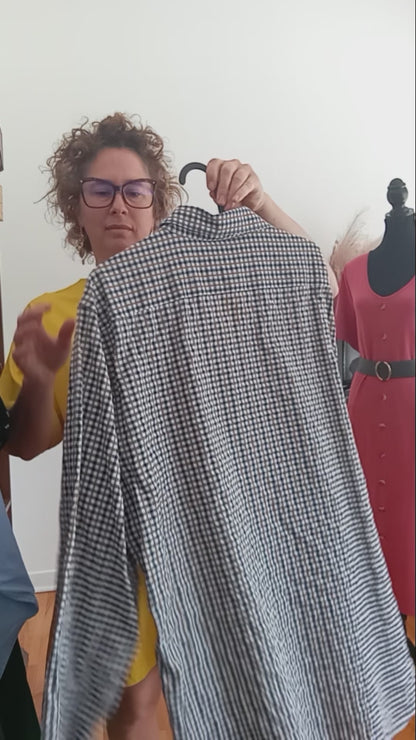 Chemise Slim Fit à carreaux bleu et brun